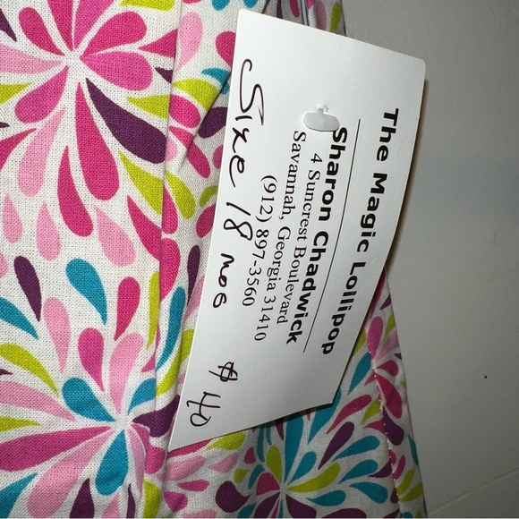 NEW Girl Handmade Color Burst & Green Cotton Reversible Sundress Sz 18 Month - Picture 2 of 5